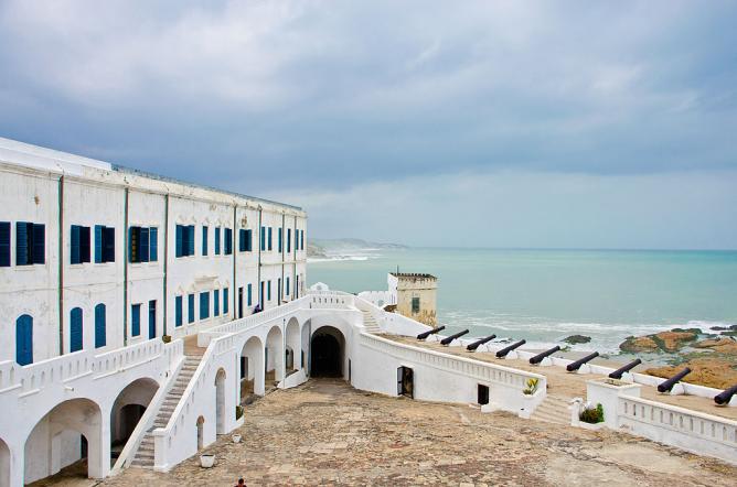 Historical forts along the coastline of Ghana